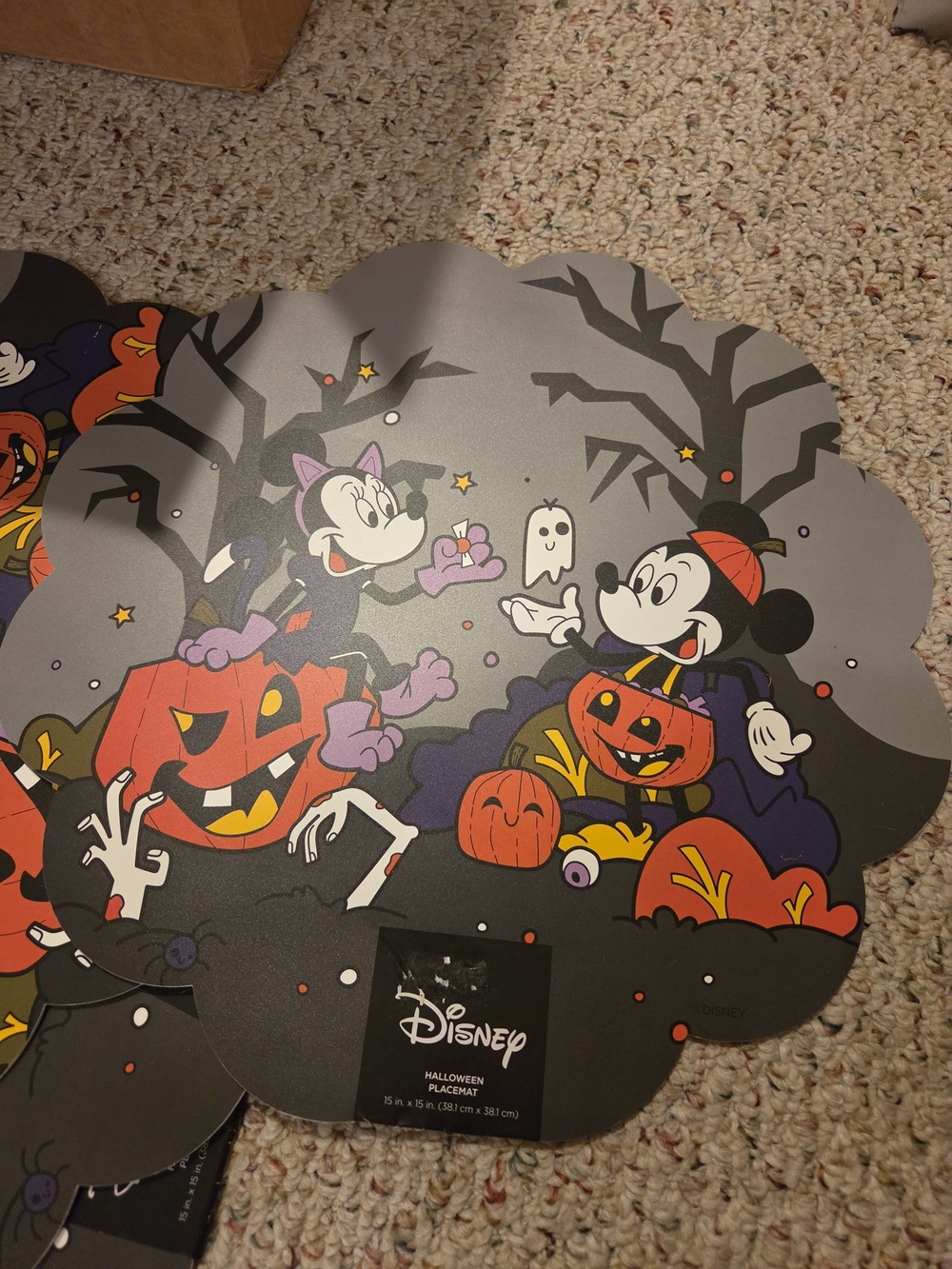 Disney Kids' Halloween Costume Placemat - Gray/Black/ Set Of 4